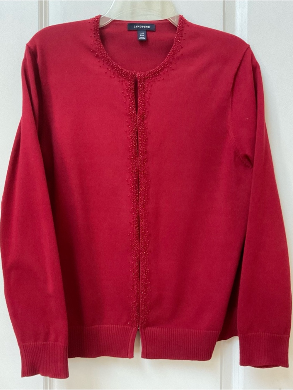 Lands End Beaded Cardigan Sweater